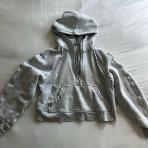Lululemon Scuba Oversized Half Zip Hoodie in Heathered Core Ultra Light Gray